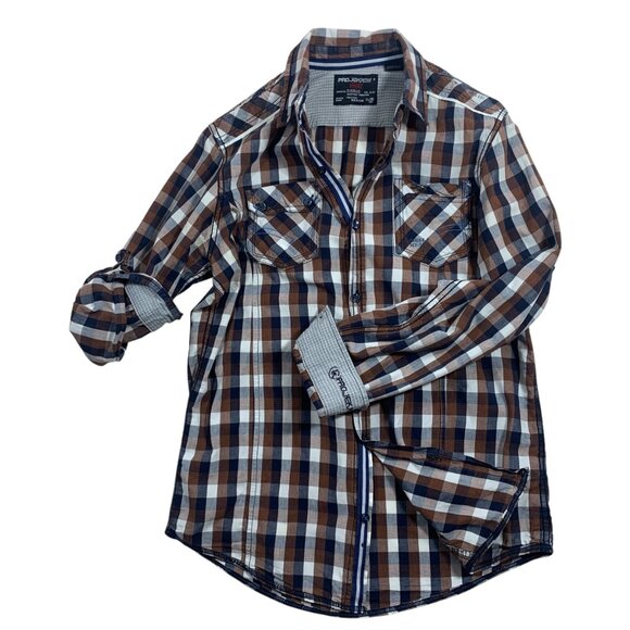 PROJEK RAW long sleeve cotton plaid shirt size medium - Picture 13 of 16
